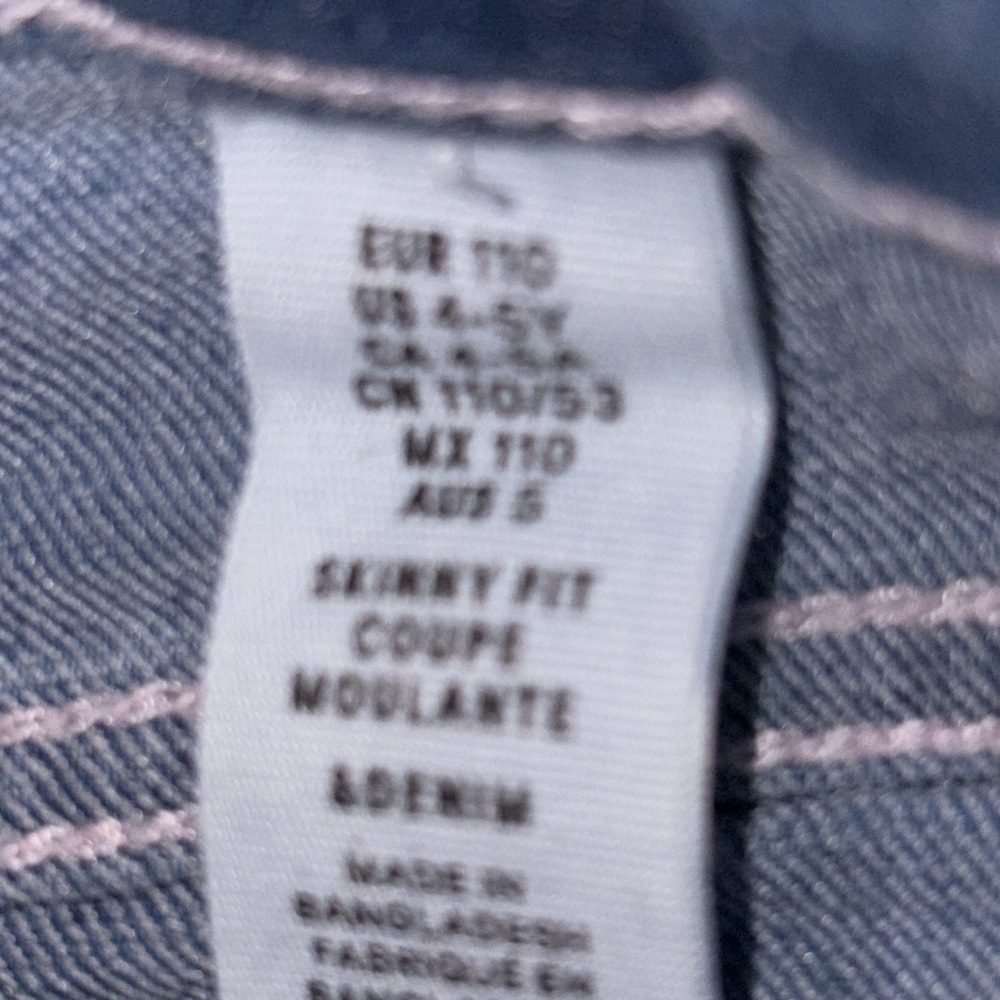 BUNDLE (3) H&M Girls Denim Jeans and Denim Legging Size 4-5 - Picture 4 of 10